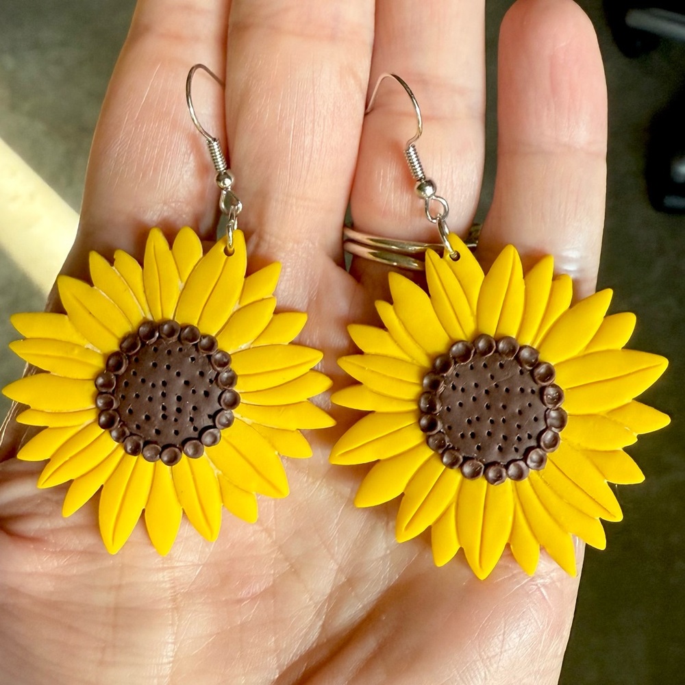Handmade sunflower earrings